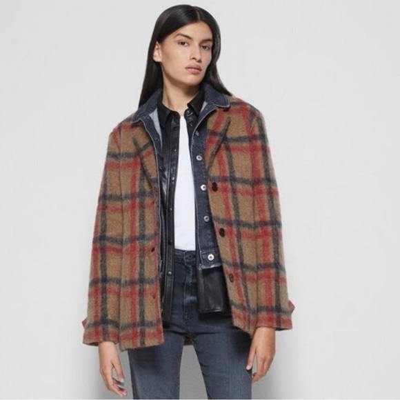 JONATHAN SIMKHAI Grace Blazer in Camel, Red, & Black - Picture 1 of 10